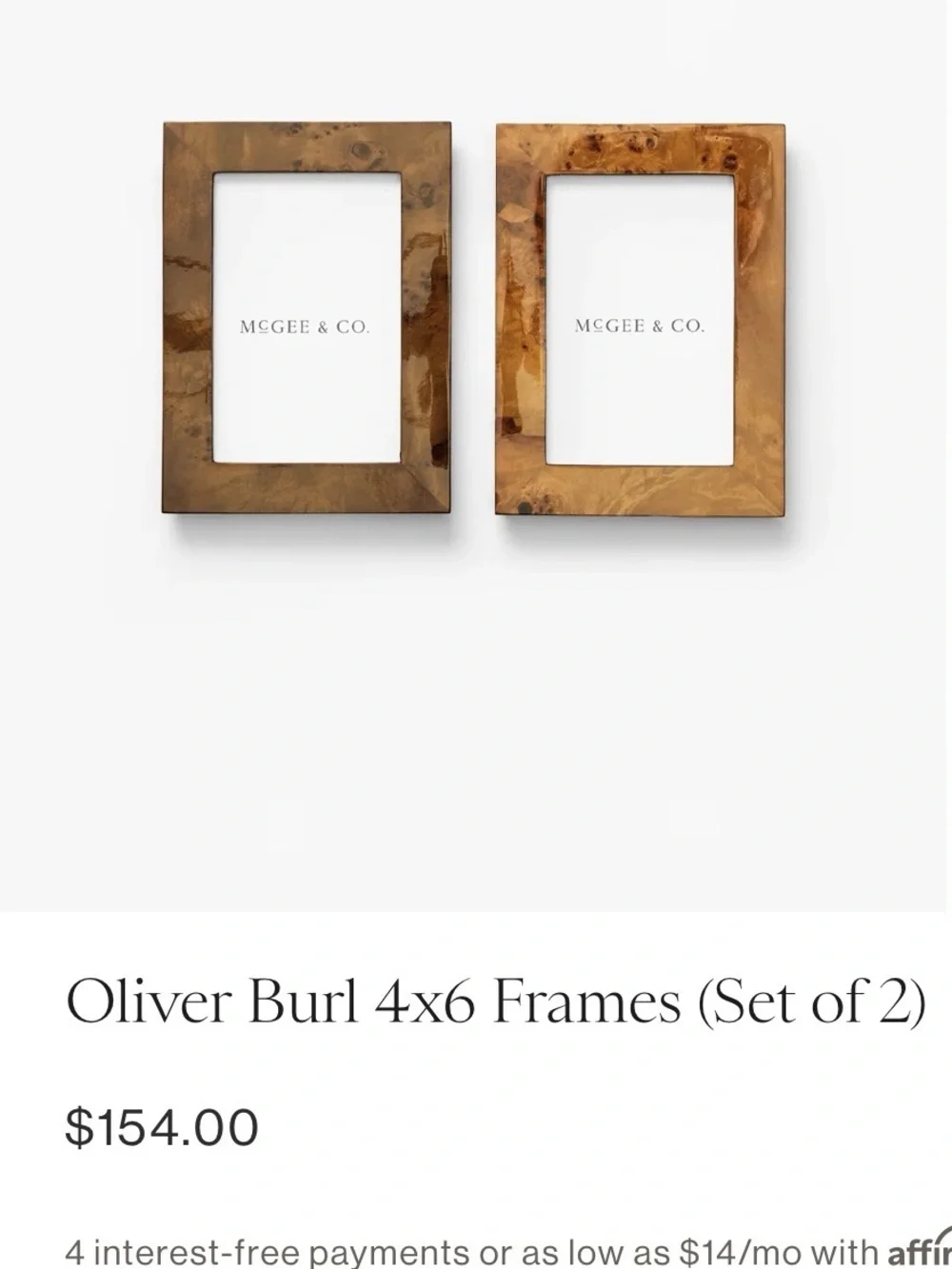 Set of 2 Vintage Burl Wood Picture Frames | Faux Burlwood 4x6 Frames